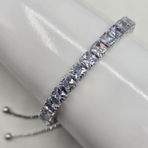 Swarovski Elements Silver Slide Bracelet Made with Swarovski Crystals